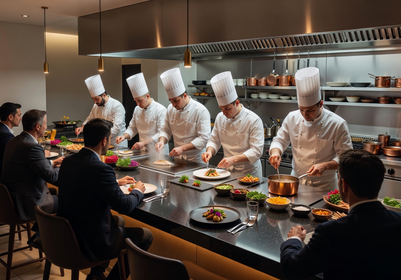 Chef's Table experience with open kitchen counter seating