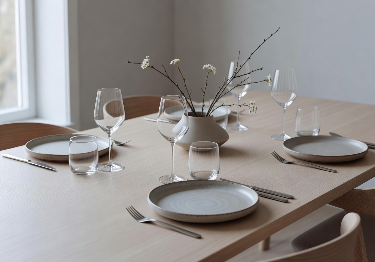 Aurora Sky Restaurant fine dining table with city view